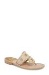 Jack Rogers Isla Thong Sandal In Ecru/ Gold Leather