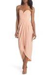 Shona Joy Underwire Bustier Tulip Hem Dress In Dusty Pink