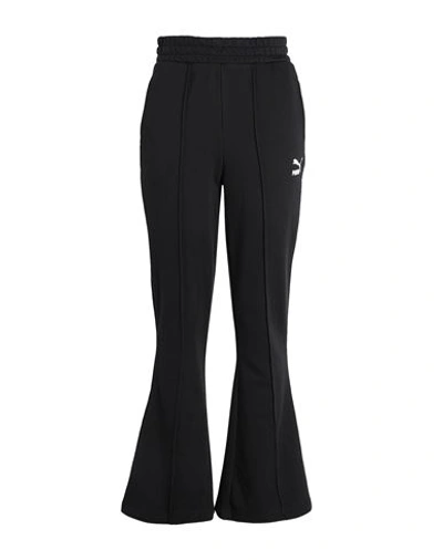 Puma Classics Ribbed Flared Pants Woman Pants Black Size L Polyester, Cotton, Elastane