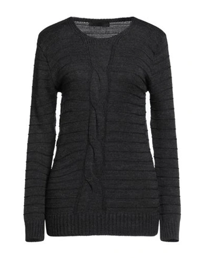 Exte Woman Sweater Steel Grey Size Onesize Acrylic, Wool In Black