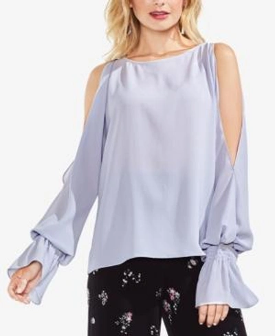 Vince Camuto Cold-shoulder Bell-sleeve Top In Purple