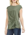 Vince Camuto Tie Front Blouse In Camo Green