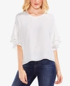 Vince Camuto Tiered Ruffle Sleeve Blouse In New Ivory