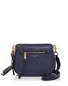 Marc Jacobs Recruit Nomad Leather Saddle Bag In Midnight Blue/gold