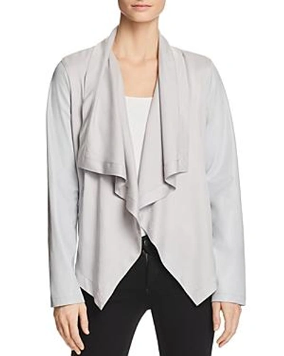 Bagatelle Mixed Media Drape Jacket In Cloud