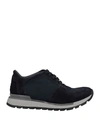 Brian Cress Man Sneakers Navy Blue Size 6 Leather, Textile Fibers In Black