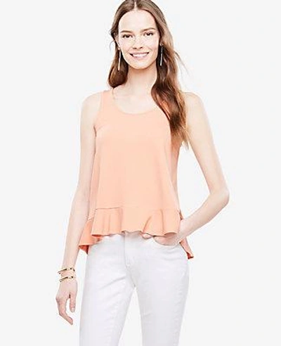 Ann Taylor Flounce Tank Top In Canyon Sunset