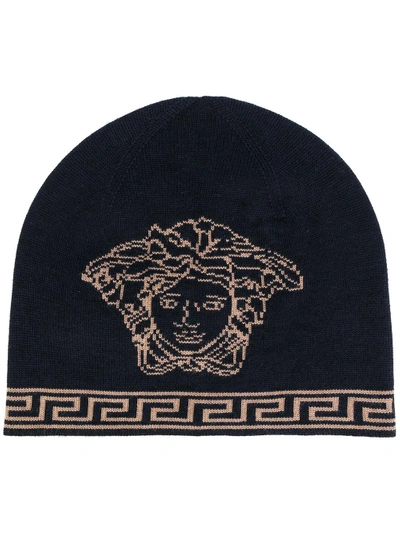 Versace Medusa Intarsia Beanie Hat