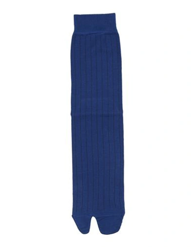 Maison Margiela Man Socks & Hosiery Bright Blue Size M Cotton, Polyamide