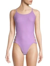 6 Shore Road Beach Party Printed One-piece Swimsuit In Lavender