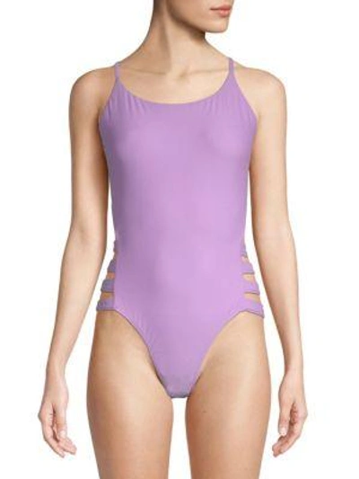6 Shore Road Beach Party Printed One-piece Swimsuit In Lavender