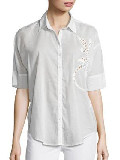3x1 Sally Salamander Cut-out Shirt In White