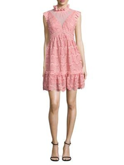 Three Floor Shore Thing Cutout Lace Dress In Peony Pink