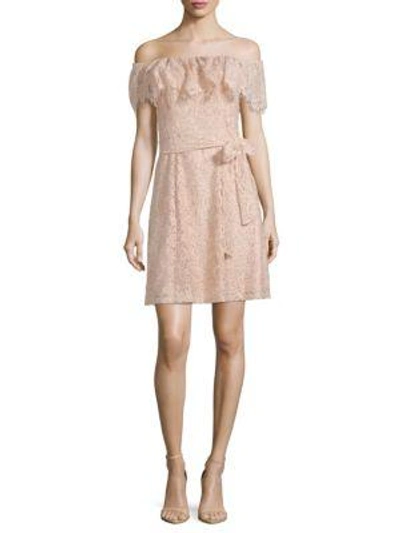 Julia Jordan Floral Lace Mini Dress In Dusty Pink