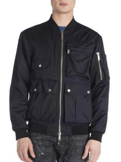 Viktor & Rolf Multi Pocket Bomber Jacket In Navy