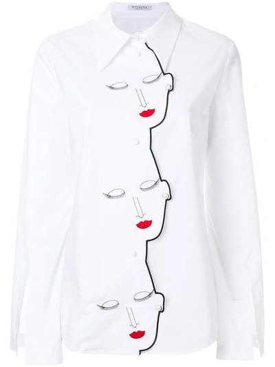 Vivetta Face Silhouette Front Shirt In White ModeSens