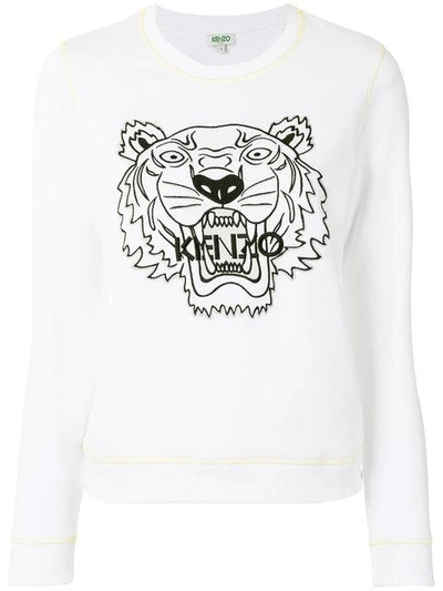 Kenzo Graphic Tiger Sweatshirt In White
