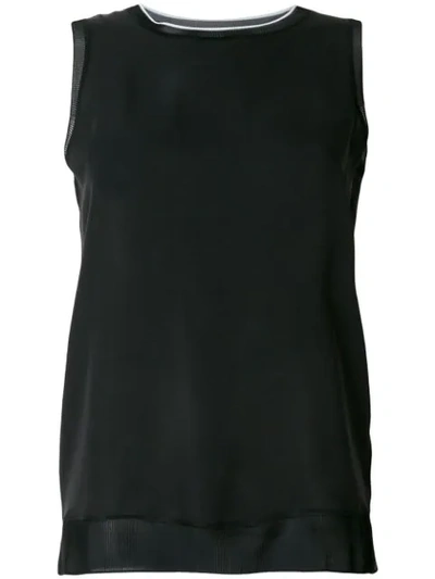 Theory Round Neck Tank Top In Black