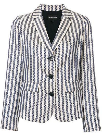 Emporio Armani Striped Blazer Jacket - Neutrals