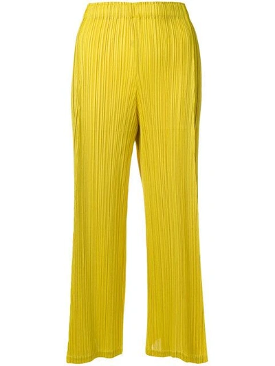 Issey Miyake Two-tone Cropped Trousers In Yellow