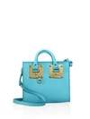 Sophie Hulme Mini Leather Box Tote In Aqua