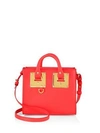 Sophie Hulme Mini Leather Box Tote In Coral Red