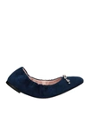 Lancel Woman Ballet Flats Bright Blue Size 6 Soft Leather In Black