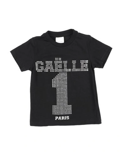 Gaelle Paris Babies' Gaëlle Paris Toddler Girl T-shirt Black Size 6 Cotton, Elastane