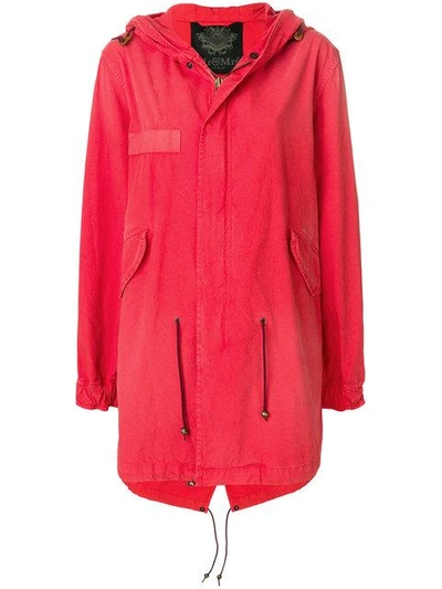 Mr & Mrs Italy Tropical Print Parka Coat In Red