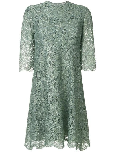Valentino Woman Layered Cotton-blend Corded Lace Mini Dress Light Green
