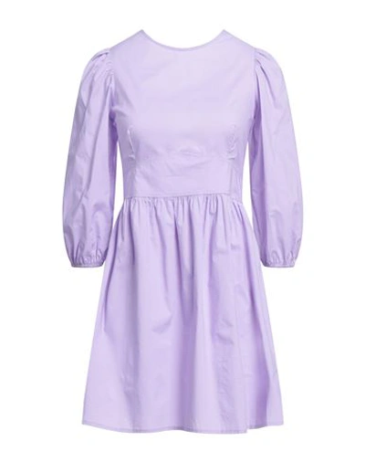 Nanà Italian Heart Woman Mini Dress Lilac Size L Cotton In Purple