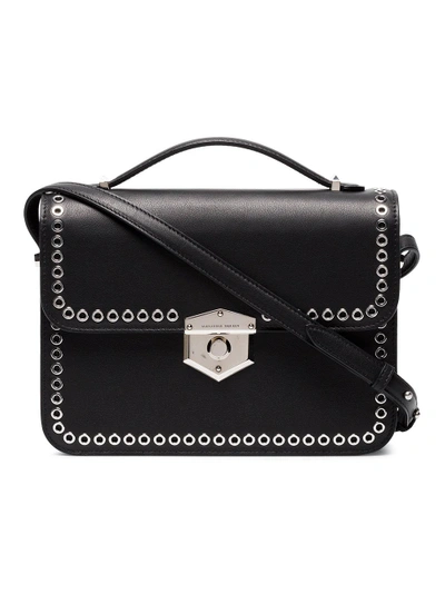Alexander Mcqueen Black Medium Eyelet Leather Box Bag