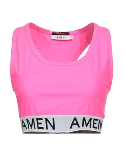 Amen Woman Top Light Pink Size L Polyamide, Elastane