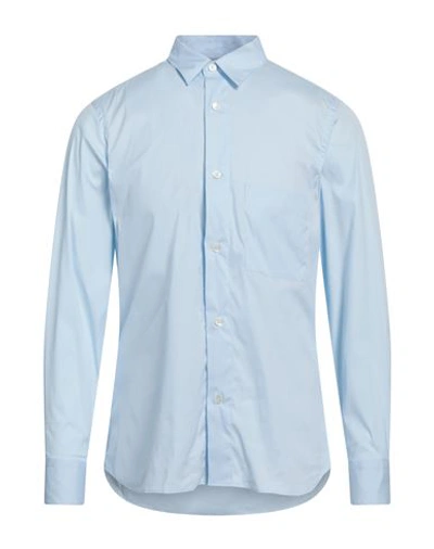 Aglini Man Shirt Sky Blue Size 15 ½ Cotton, Polyamide, Elastane