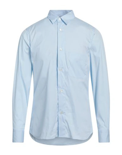 Aglini Man Shirt Sky Blue Size 15 Cotton, Polyamide, Elastane