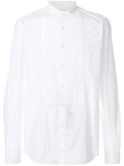 Dell'oglio Pleated Bib Shirt In White