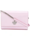 Dsquared2 Varnished Logo Shoulder Bag In Rosa