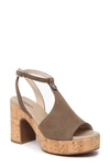 Nerogiardini Suede Ankle-strap Platform Sandals In Taupe