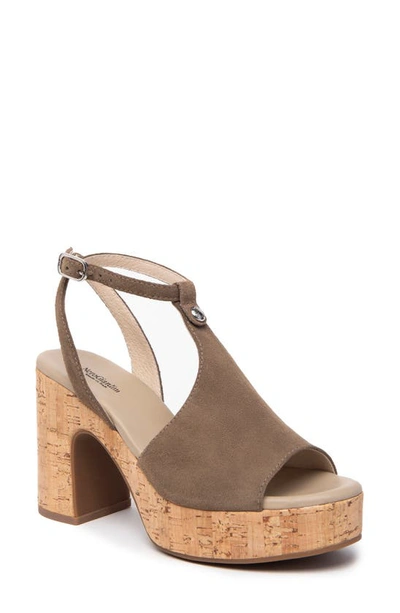 Nerogiardini Suede Ankle-strap Platform Sandals In Taupe