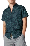 Rodd & Gunn Barrytown Sports Fit Floral Short Sleeve Linen Button-up Shirt In Lime