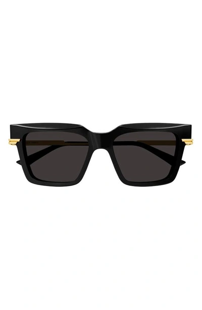 Bottega Veneta Acetate Cat-eye Sunglasses In Black/gray Solid