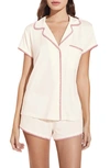 Eberjey Freda Shorty Pajama Set In Ivory Fox Glove