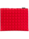 No Ka'oi Medium Grid Textured Pouch In Red