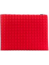 No Ka'oi Extra Large Grid Textured Pouch In Red