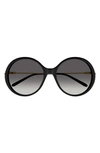 Chloé Oversized Round Acetate And Metal Sunglasses In Black