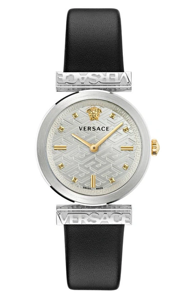 Versace Women's Regalia Stainless Steel & Leather Strap Watch