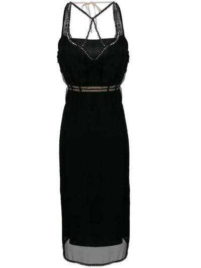 N°21 Crystal-embellished Sheer-silk Chiffon Dress In Black