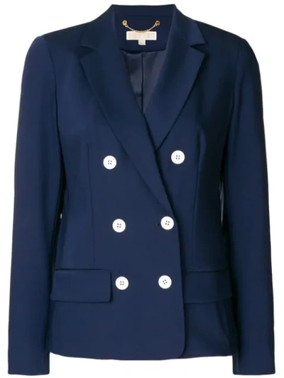 Michael Michael Kors Double-breasted Blazer In Blue