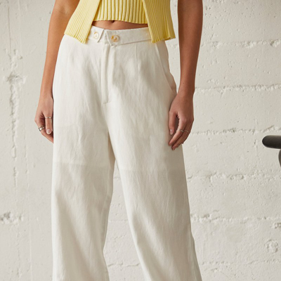 Crescent Jarrice Linen-blend Trousers In White