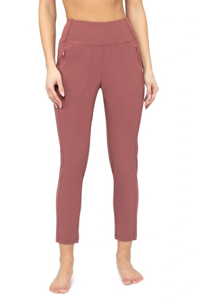 90 Degree By Reflex 2-zip Pocket Pants In Terracotta